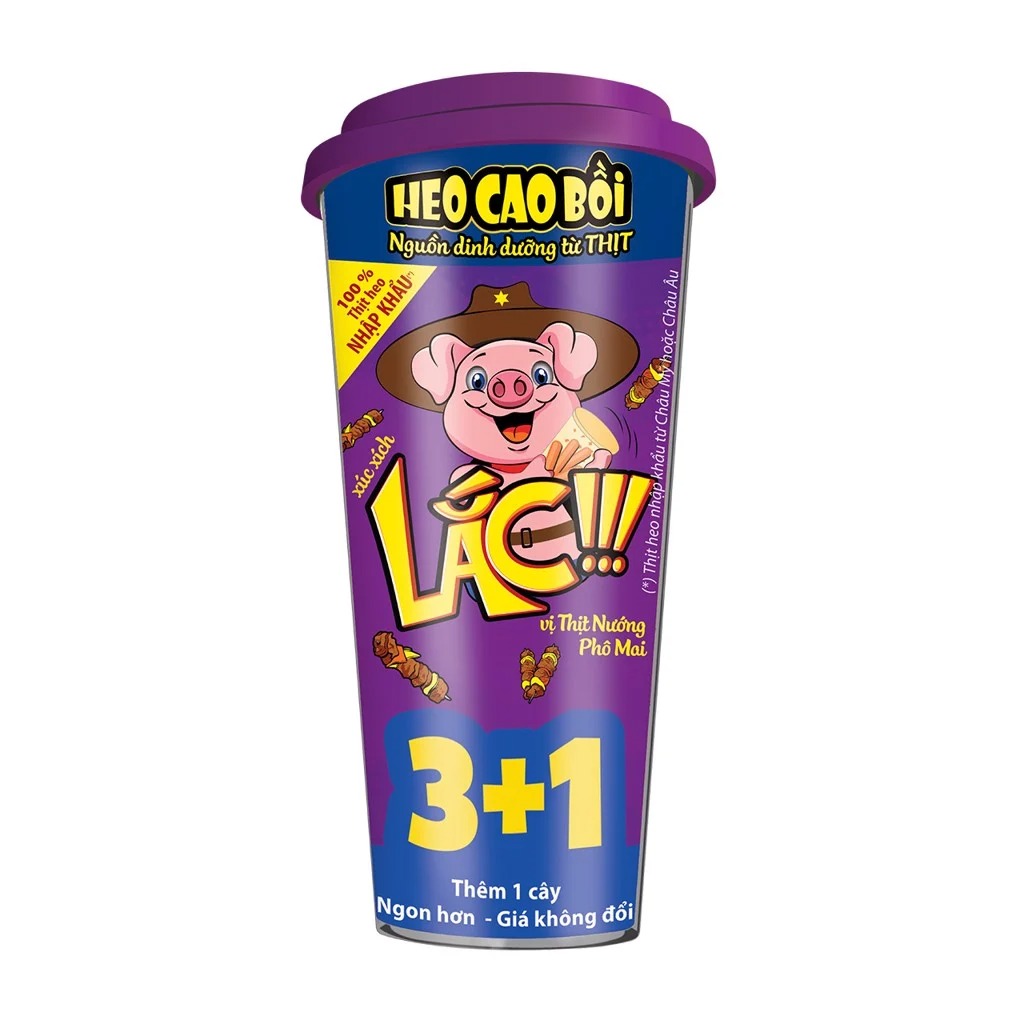 Xúc xích heo cao bồi thịt nướng phô mai (4x15g)