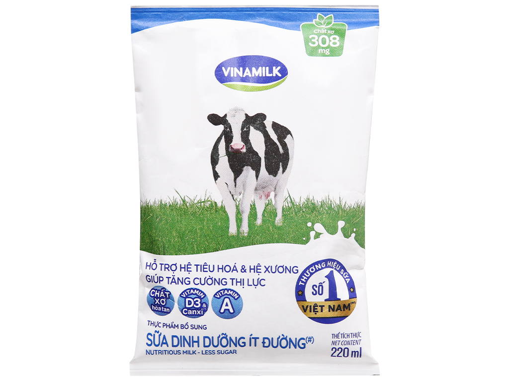 Vinamilk - Sữa dinh dưỡng ít đường 220ml