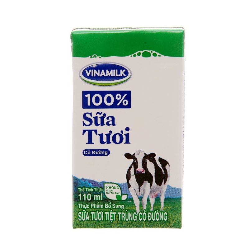 Vinamilk - Sữa tươi tiệt trùng 4 hộp x 110ml