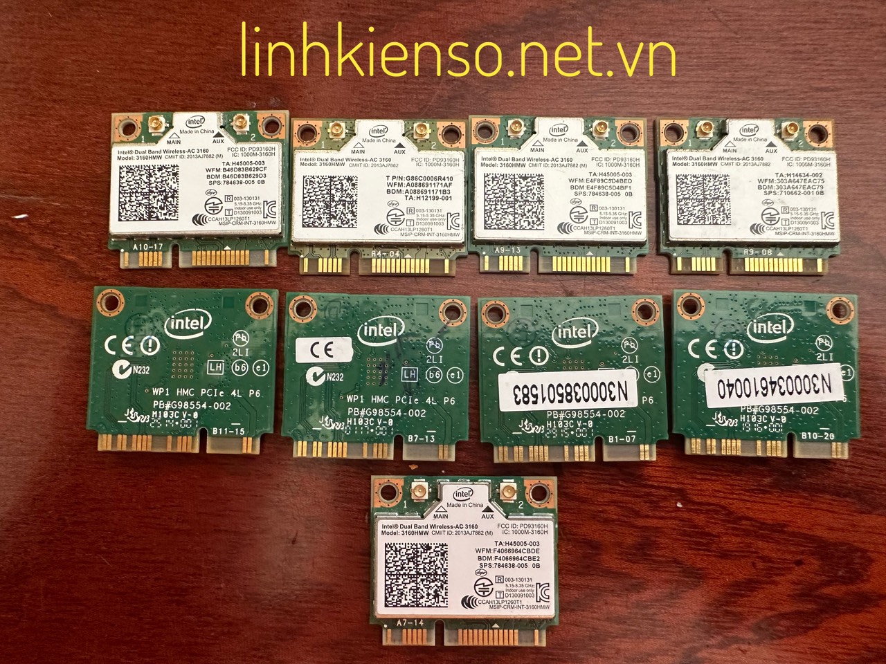 Card Wifi Intel 3160AC 3160HMW 802.11ac Bluetooth 4.0 2.4G/5Ghz Mini PCI-e