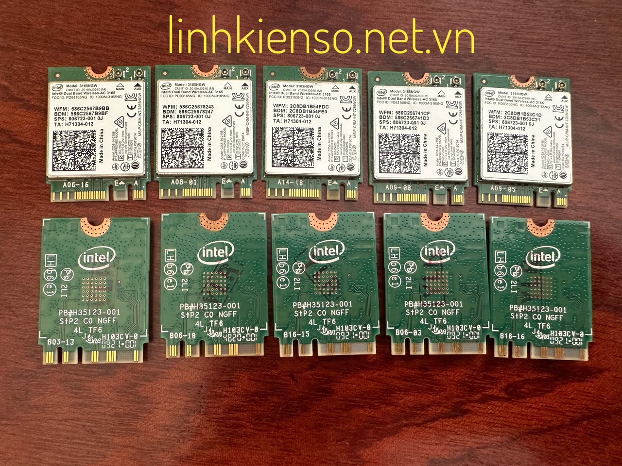 Card Wifi 3165AC 3165NGW M.2 Bluetooth 4.0 2.4G & 5G NGFF 802.11AC Dùng cho HP