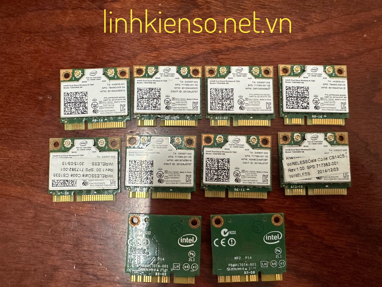 Card Wifi Intel N-7260 7260HMW 867Mbps 2.4G/5Ghz 802.11ac MINI PCI-E Bluetooth 4.0
