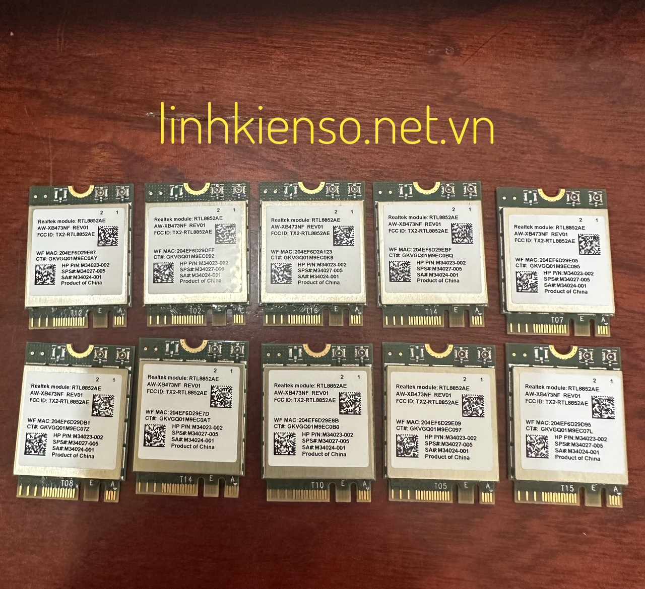 Card Intel WiFi 6 RTL8852AE M.2 NGFF 2.4G/5G 2400Mbps Bluetooth 5.2 New Hãng