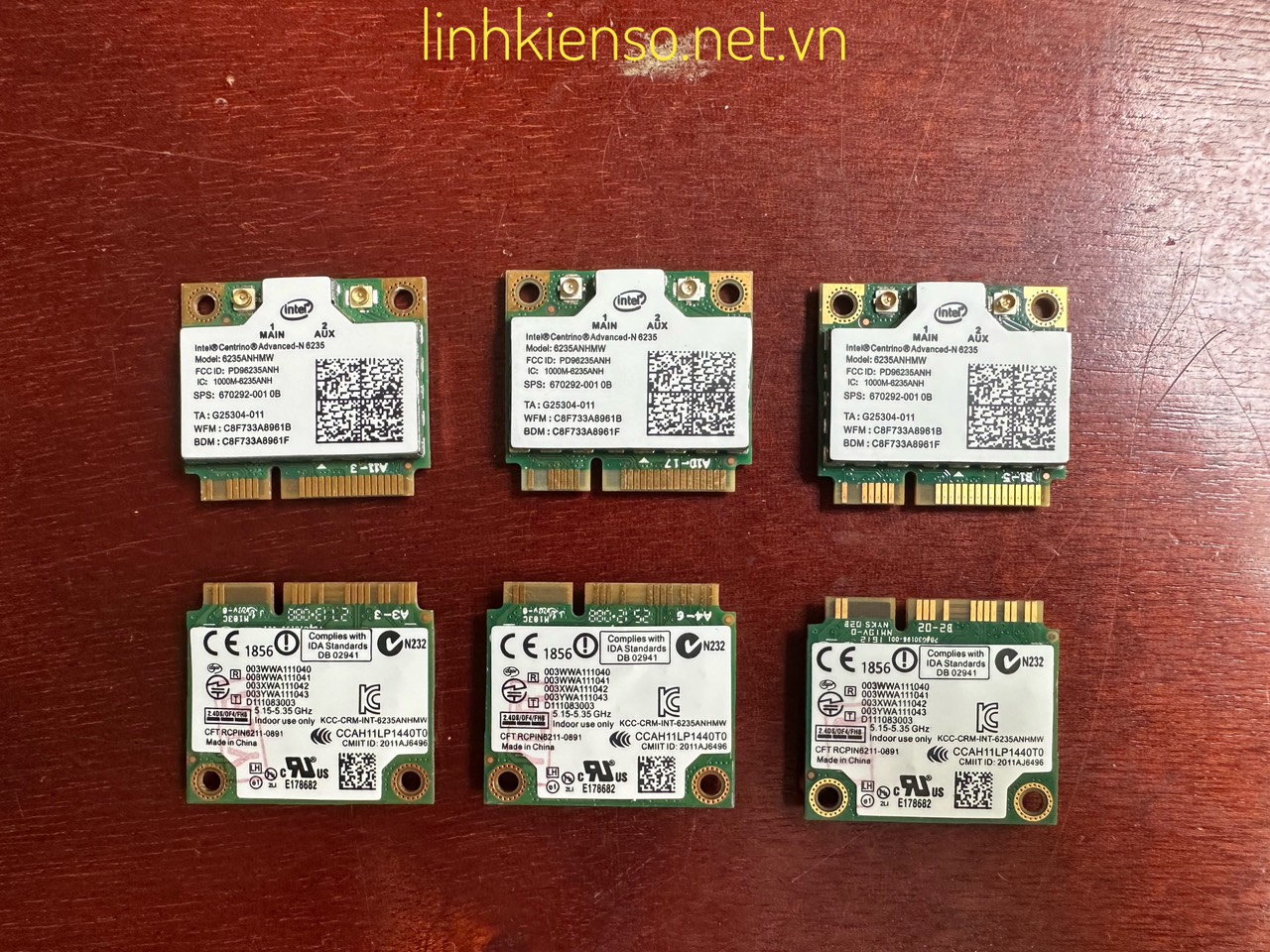 Card Wifi Intel Centrino advanced-N 6235 6235AN 6235ANHMW AC 2.4G & 5G 300Mbps 802.11A/B/G/N Mini PCI-E Bluetooth 4.0 mới
