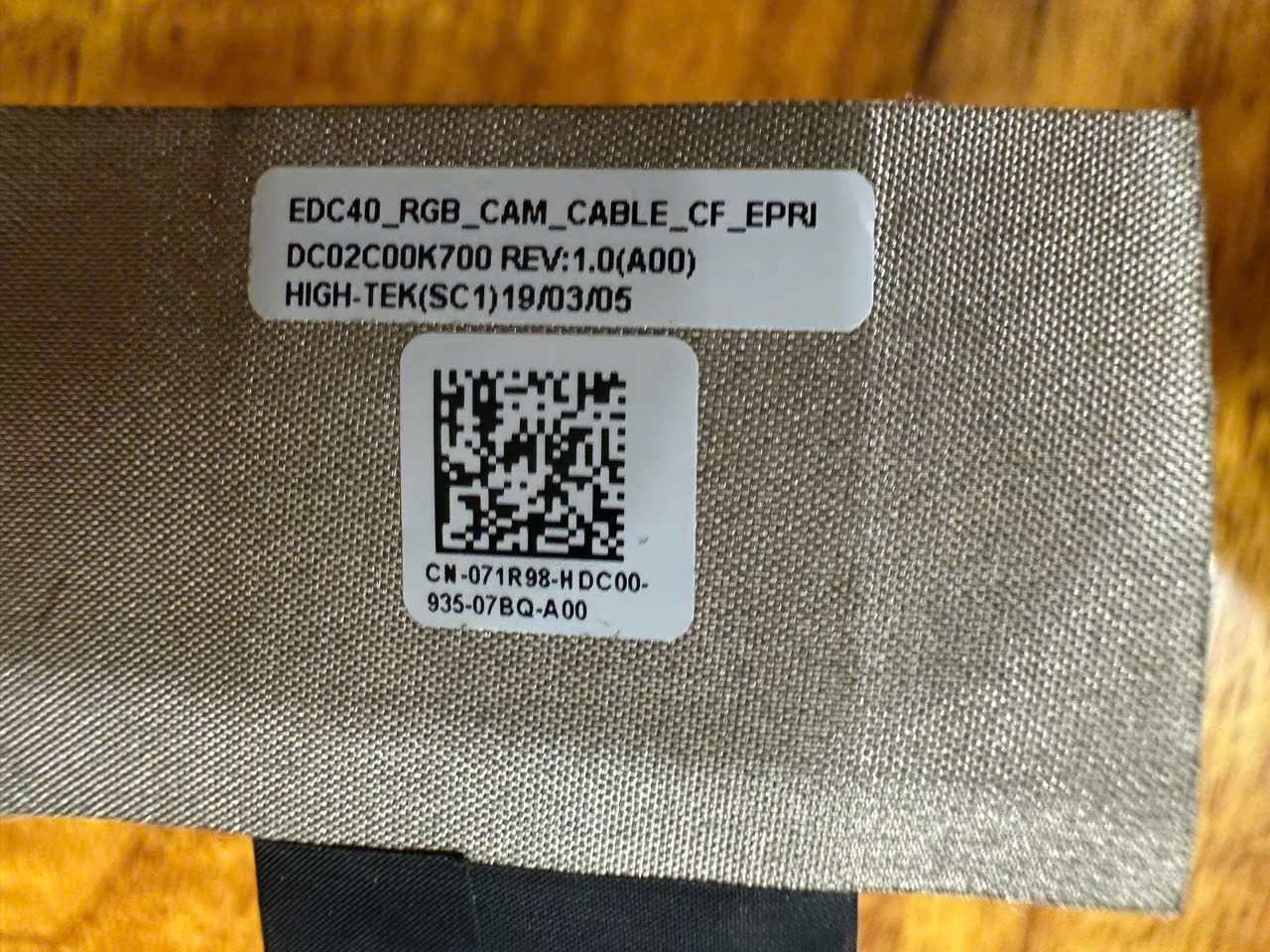 Cable Lcd Dell Latitude 7400 30Pin IR  EDC40 RGB 071R98 DC02C00K700