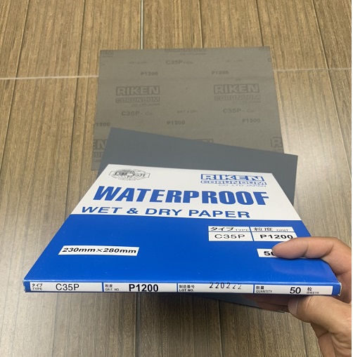 Giấy giáp CP35 RIKEN P1200 kích thước 9''x11'' màu xám chịu nước