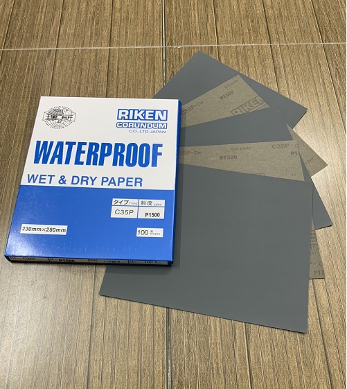Giấy giáp CP35 RIKEN P1500 kích thước 9''x11'' màu xám chịu nước
