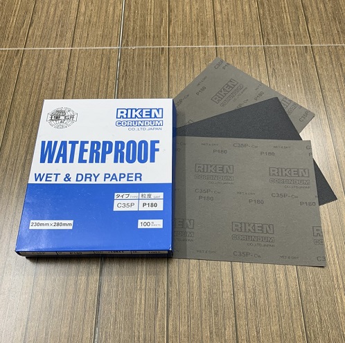 Giấy giáp CP35 RIKEN P180 kích thước 9''x11'' màu xám chịu nước