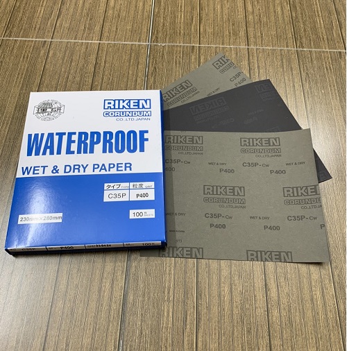 Giấy giáp CP35 RIKEN P400 kích thước 9''x11'' màu xám chịu nước