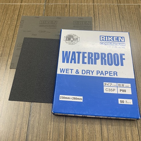 Giấy giáp CP35 RIKEN P80 kích thước 9''x11'' màu xám chịu nước