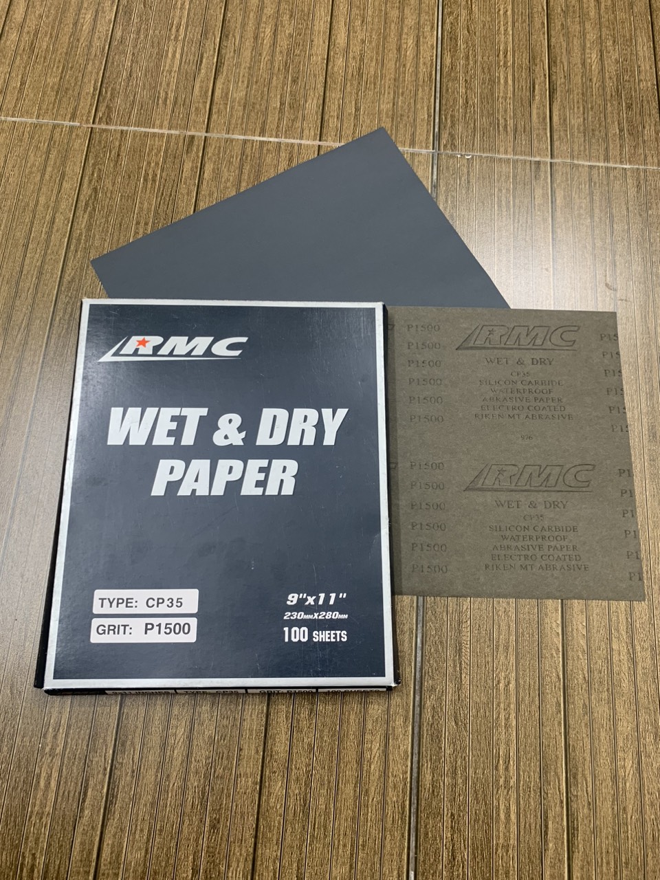 Giấy giáp CP35 RMC P1500 kích thước 9''x11'' màu xám chịu nước