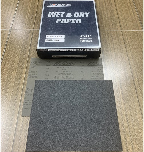 Giấy giáp CP35 RMC P80 kích thước 9''x11'' màu xám chịu nước
