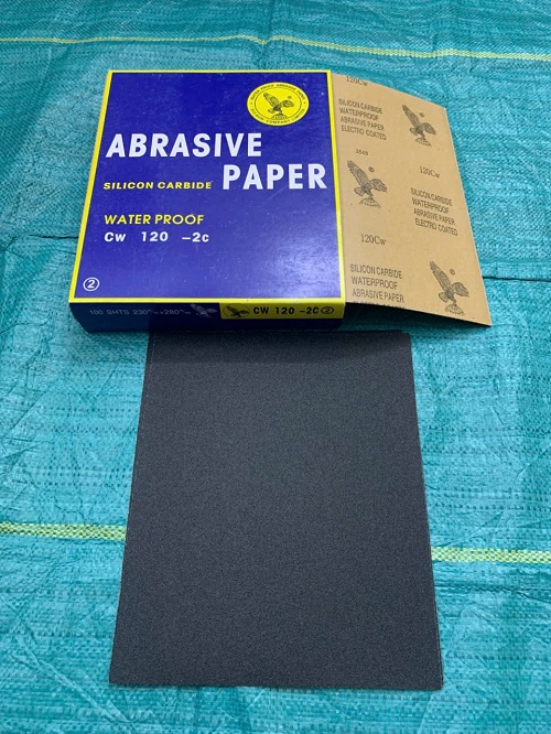 Giấy giáp Đại Bàng P120, kích thước 230x280mm, màu xám chịu nước