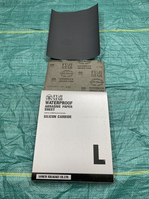Giấy giáp thái đen, độ nhám P400, hãng Fujistar Sankyo, kích thước 9''x11''