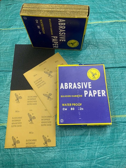 Giấy giáp tờ Đại Bàng, độ nhám thô P80, kích thước 9'x11'', màu vàng