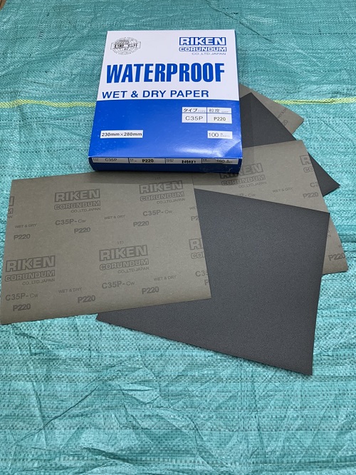 Giấy giáp tờ Riken CP35 P220, kích thước 9''x11'', chịu nước