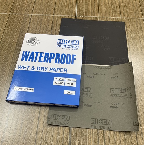 Giấy nhám chịu nước P600, hãng Riken, mã CP35, kích thước 9''x11''