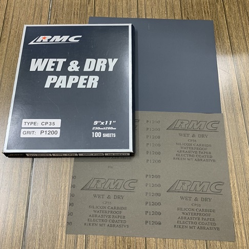 Giấy nhám mịn RMC P1200 CP35 kích thước 230mmx280mm chịu nước màu đen
