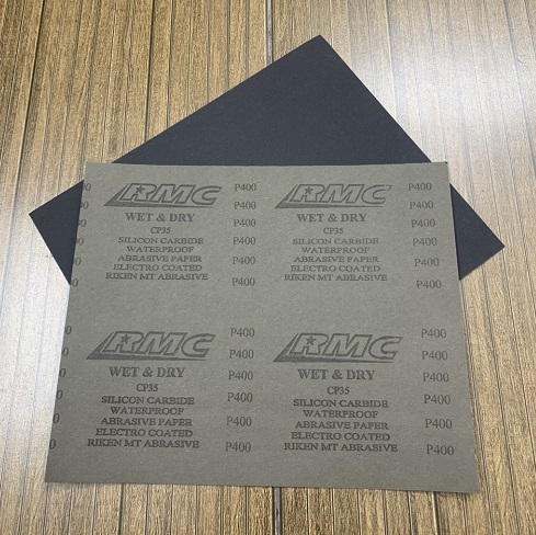 Giấy nhám mịn RMC P400 CP35 kích thước 230mmx280mm chịu nước màu đen