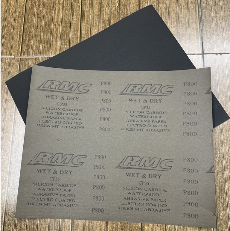Giấy nhám mịn RMC P800 CP35 kích thước 230mmx280mm chịu nước màu đen