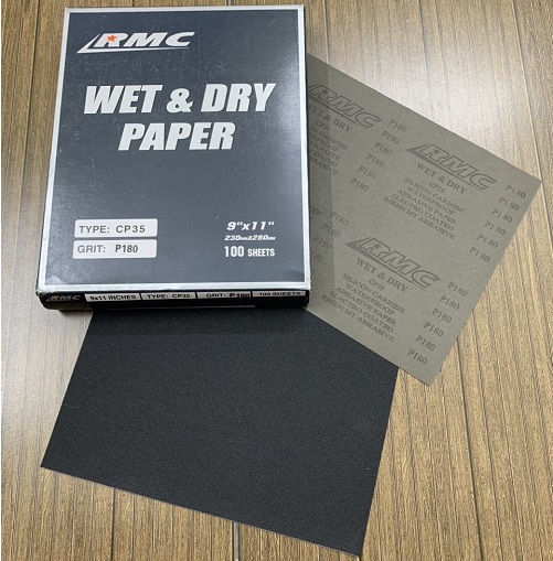 Giấy nhám tờ P180 RMC CP35, kích thước 230mmx280mm, chịu nước