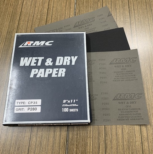 Giấy nhám tờ P280 RMC CP35, kích thước 230mmx280mm, chịu nước