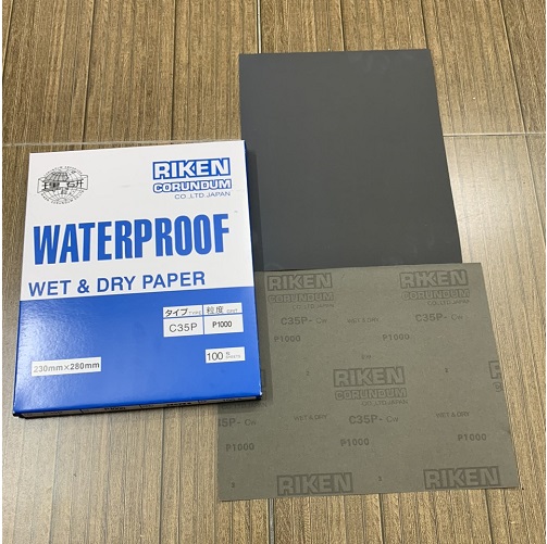 Giấy nhám tờ Riken CP35, độ nhám P1000, kích thước 9''x11'', màu đen