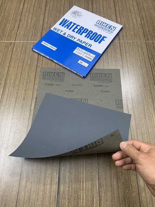Giấy nhám tờ Riken CP35, độ nhám P2000, kích thước 9''x11'', màu đen