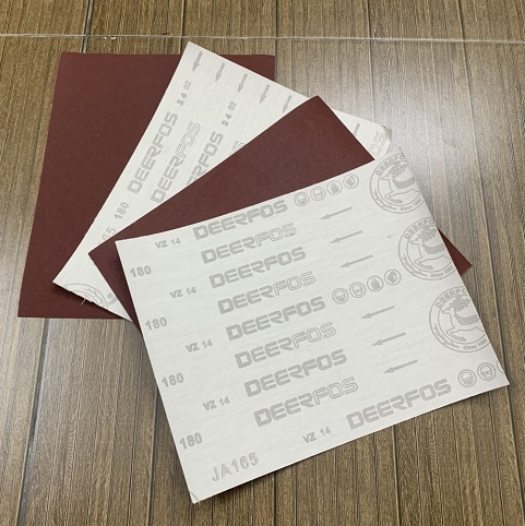 Giấy nhám vải tờ Deerfos ja165, độ nhám P180, kích thước 9''x11''