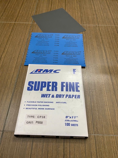 Giấy ráp tờ A4, chịu nước, hãng sản xuất RMC CP38, độ nhám P1000