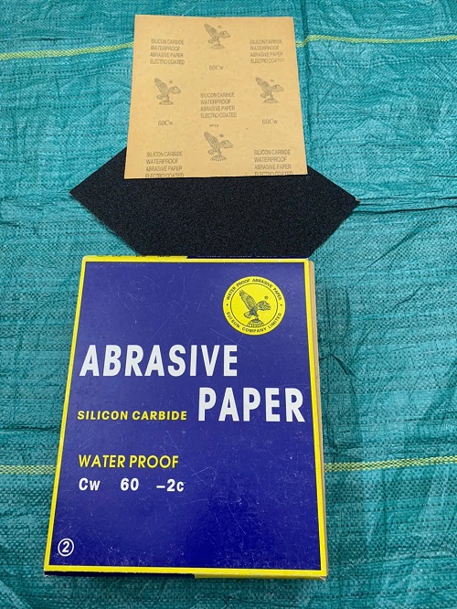 Giấy ráp tờ P60, hiệu Đại Bàng, kích thước 230mmx280mm, chịu nước