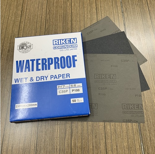 Giấy ráp tờ RIKEN CP35 độ nhám P100 kích thước 230mmx280mm 100 tờ/tập