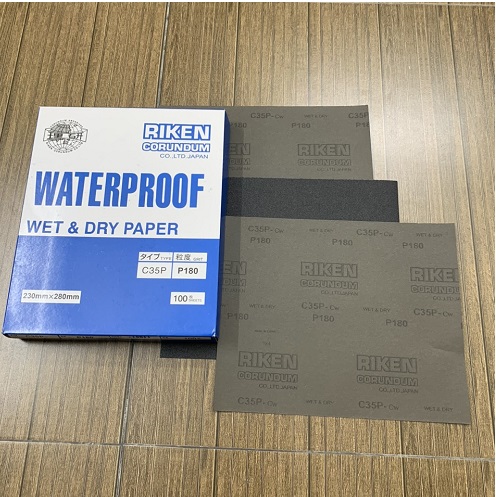 Giấy ráp tờ RIKEN CP35 độ nhám P180 kích thước 230mmx280mm 100 tờ/tập