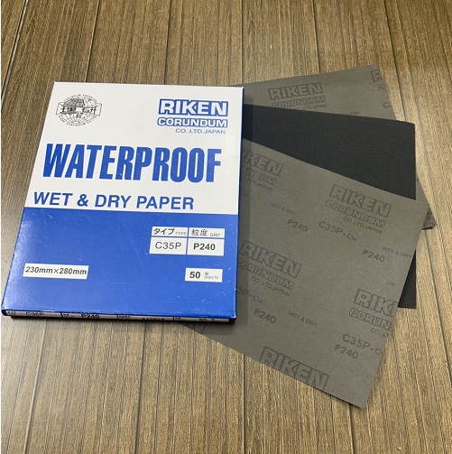 Giấy ráp tờ RIKEN CP35 độ nhám P240 kích thước 230mmx280mm 100 tờ/tập