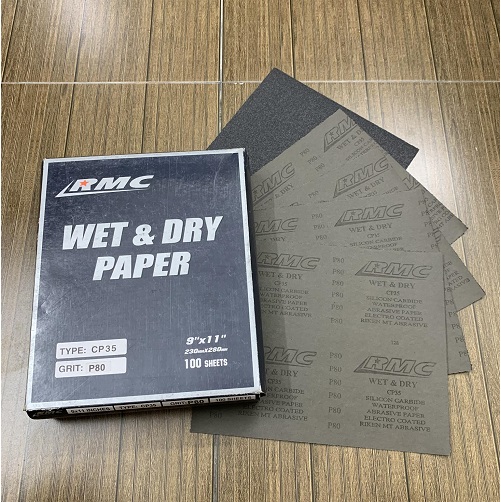 Giấy ráp tờ RMC CP35 độ nhám P80 kích thước 230mmx280mm 100 tờ/tập