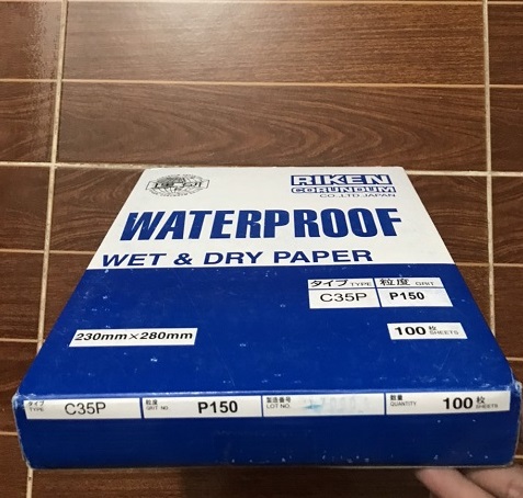 Giấy nhám tờ Riken C35P, độ nhám từ P80 đến P2500, kích thước 230mmx280mm