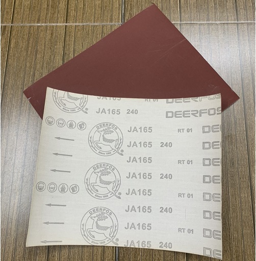 Vải ráp tờ ja165 P240 Deerfos Hàn Quốc kích thước A4 (230mmx280mm)
