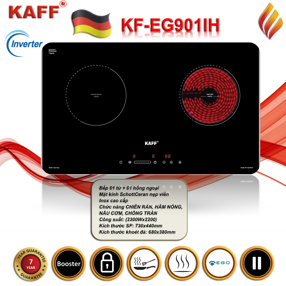 KF-EG901IH – Sự Kết Hợp Hoàn Hảo Giữa Bếp Từ Và Hồng Ngoại Cho Không Gian Bếp Hiện Đại
