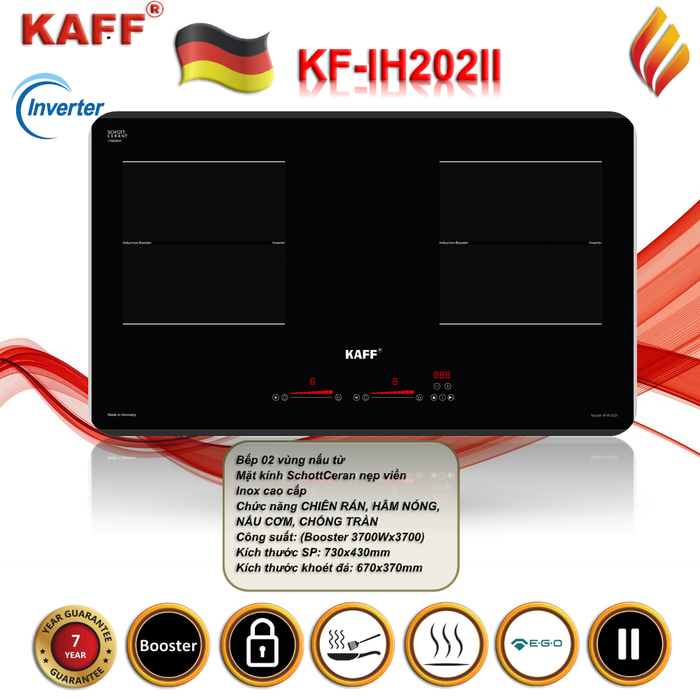 KF-IH202II – Bếp Từ Đôi Hiện Đại Với Công Nghệ Tiên Tiến Từ Đức