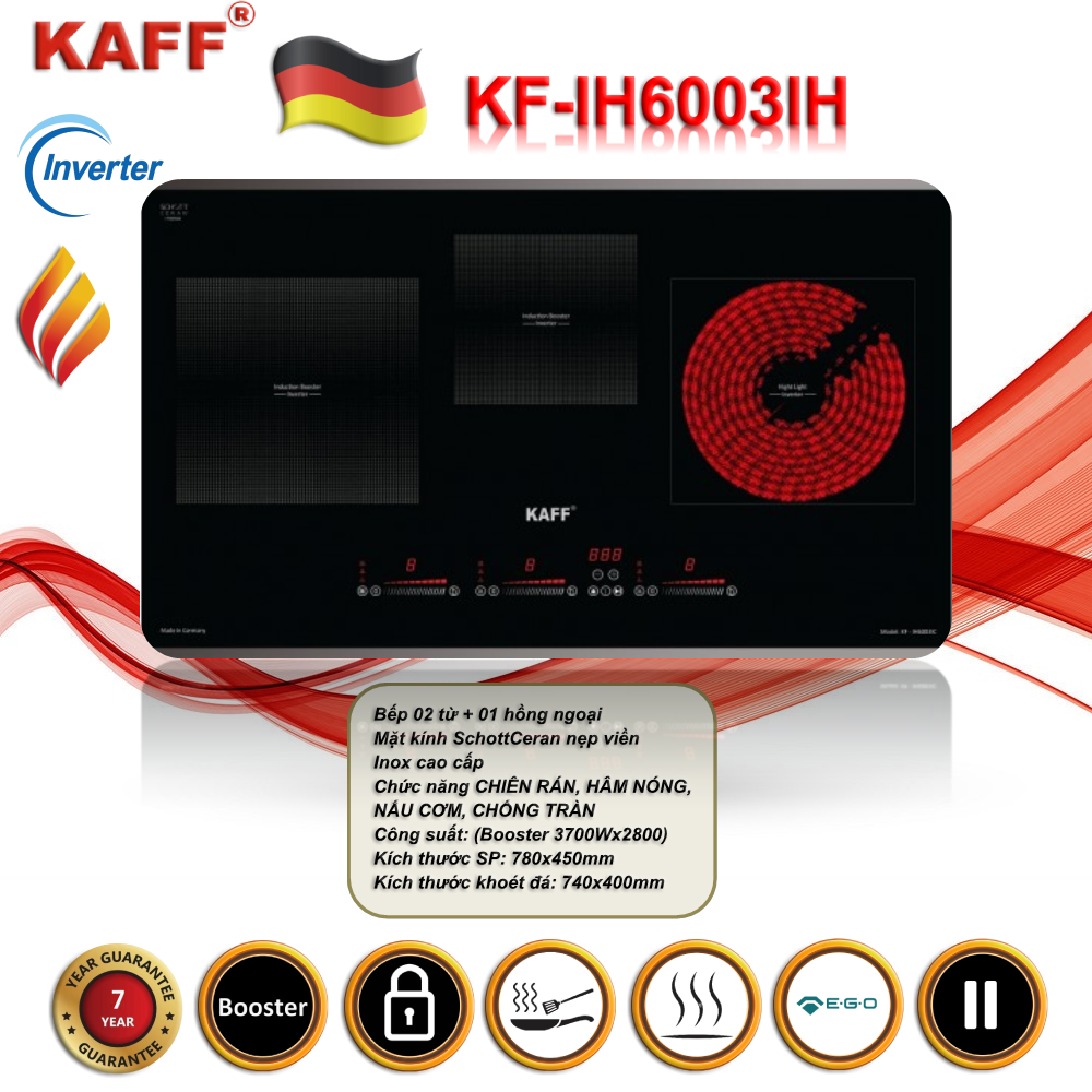 KF-IH6003IH – Sự Kết Hợp Hoàn Hảo Giữa Bếp Điện Từ Và Hồng Ngoại