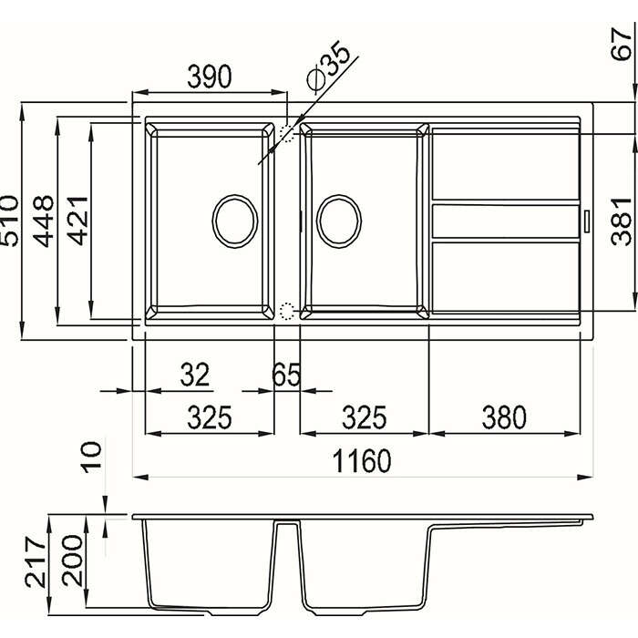 Chậu Rửa Malloca BIANCO K-50062 (nano)