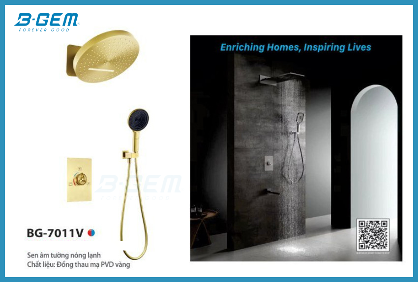 Sen Âm Tường Mạ PVD VÀNG Cao Cấp B-GEM BG-7011V
