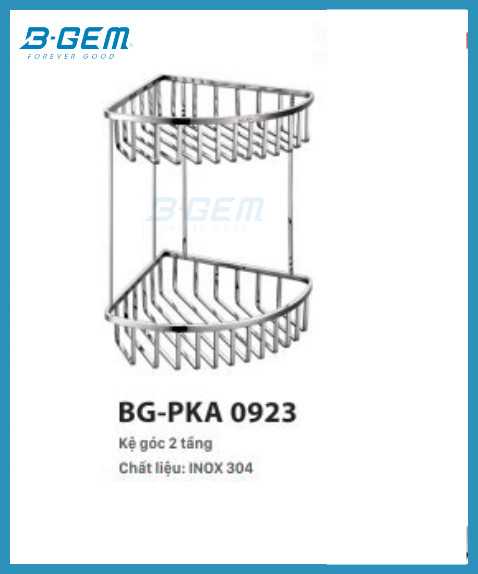 Kệ Góc 2 Tầng INOX SUS304 Cao Cấp B-GEM BG-PKV0923