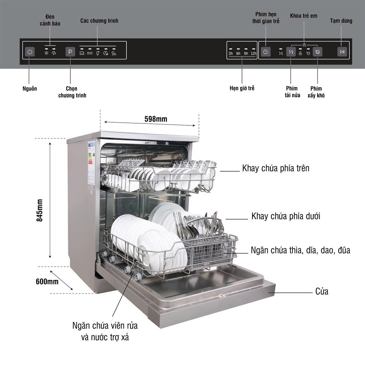 Máy rửa chén KOCHER KDEU-8818 Series 4