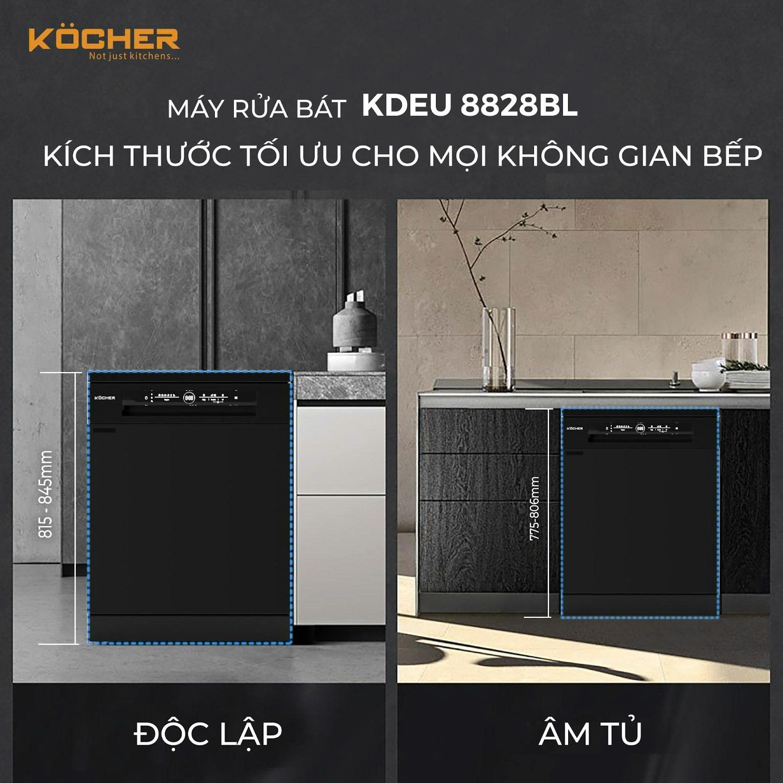 Máy rửa chén KOCHER KDEU-8828BL Series 7