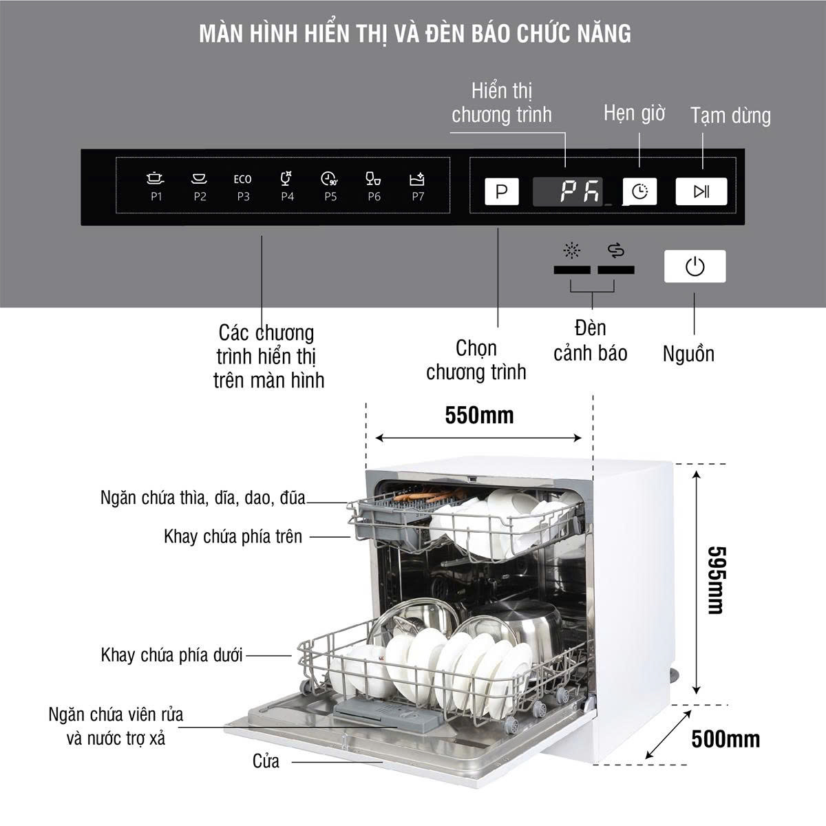 Máy rửa chén KOCHER KDEU-8838BL