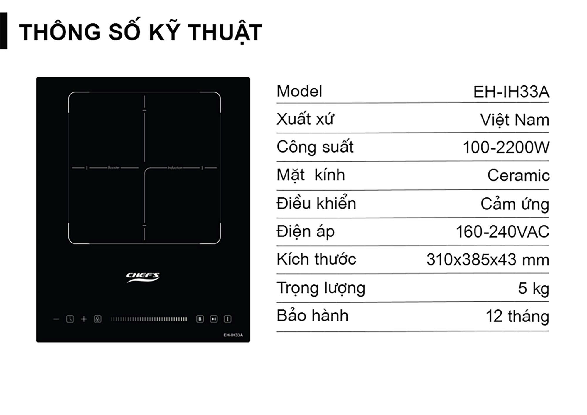 Bếp Từ Chefs EH-IH33A