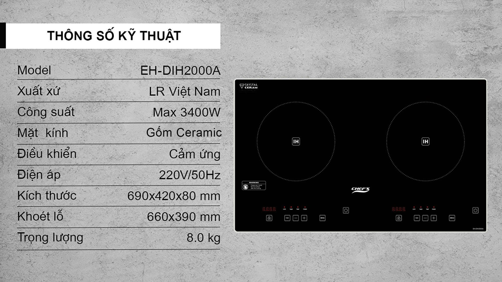 Bếp Từ Chefs EH-DIH2000A