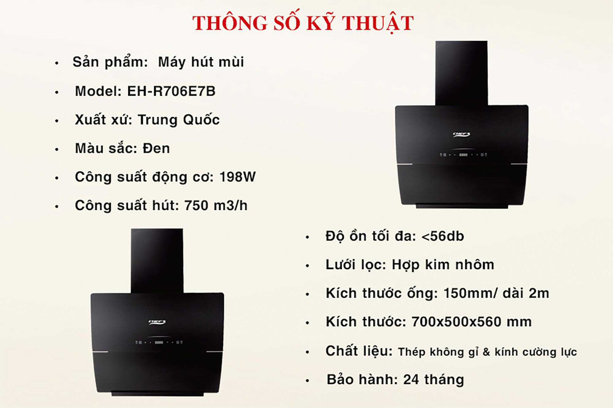 Máy hút mùi CHEFS EH-R706E7B