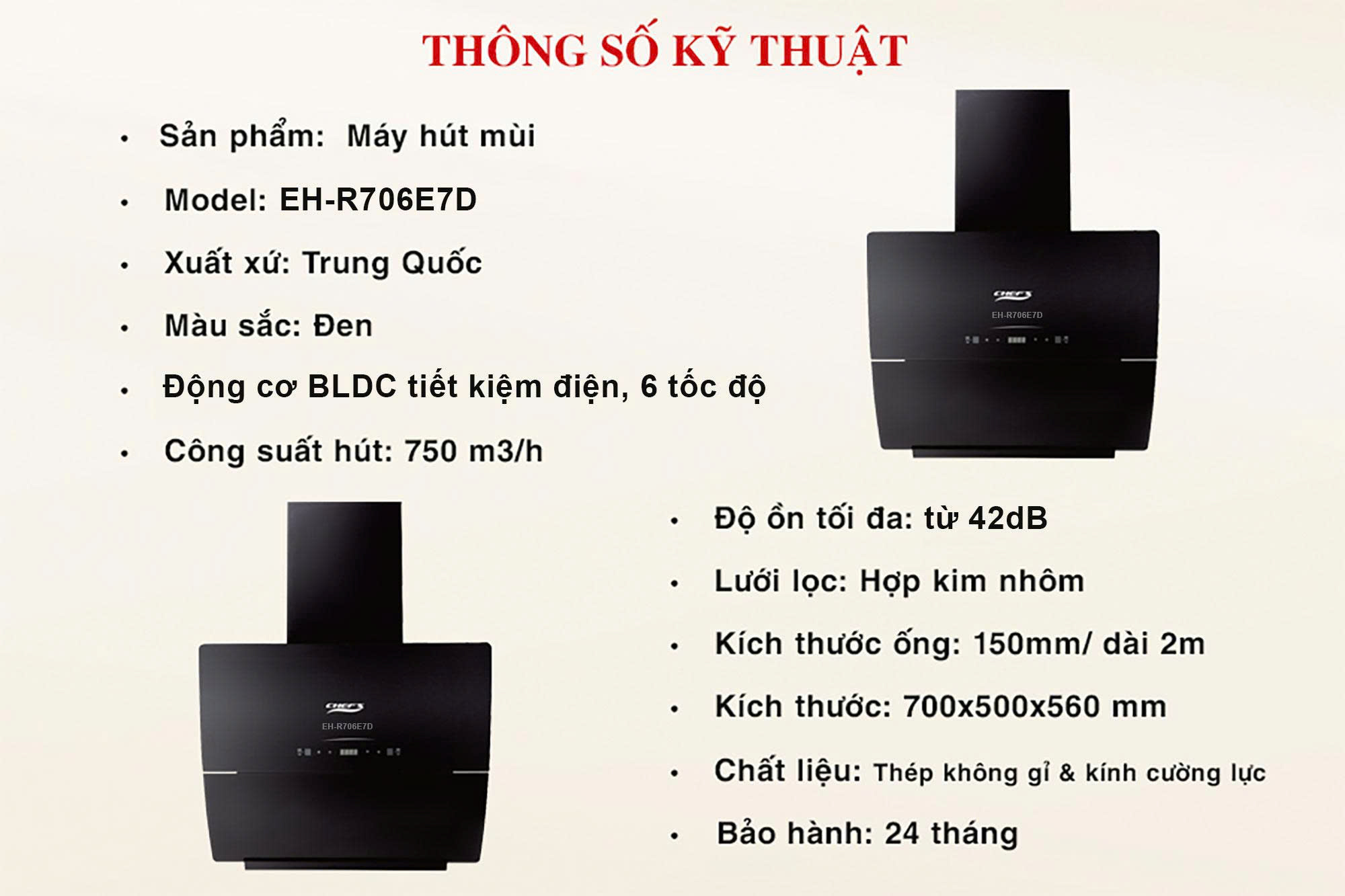 Máy hút mùi CHEFS EH-R706E7D